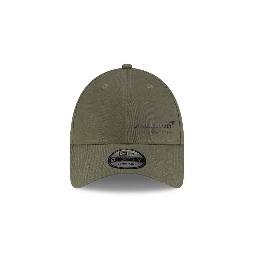 McLaren F1 Racing Hat - Essential Olive Green 9Forty Formula 1 Snapback Cap - New Era